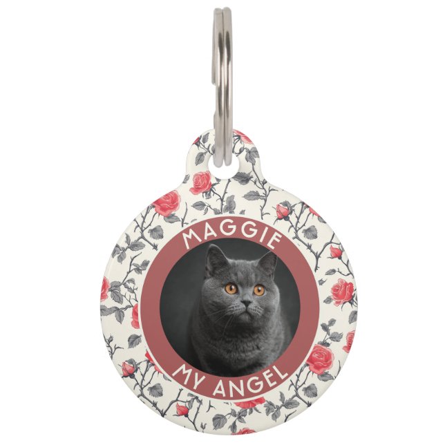 Bold Custom Pet Appreciation Gift Rose Flower Tag (Front)