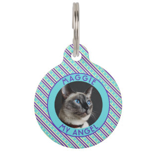 Bold Custom Pet Owner Gift Stripes Pattern Tag
