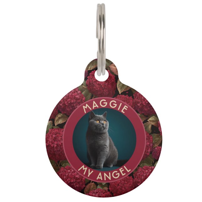 Bold Custom Pet Themed Gift Hydrangeas Pattern Tag (Front)
