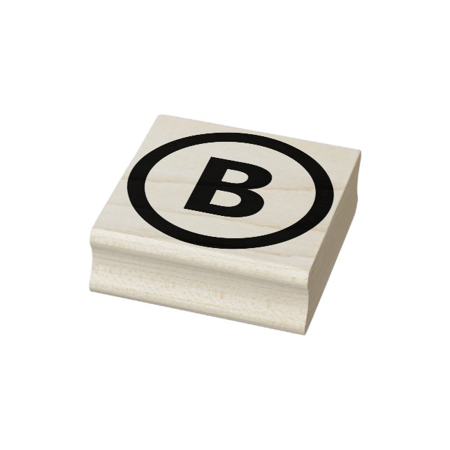Bold Customisable Letter with Circle Frame Border Rubber Stamp (Stamp)