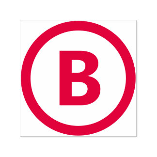 Bold Customisable Letter with Circle Frame Border Self-inking Stamp