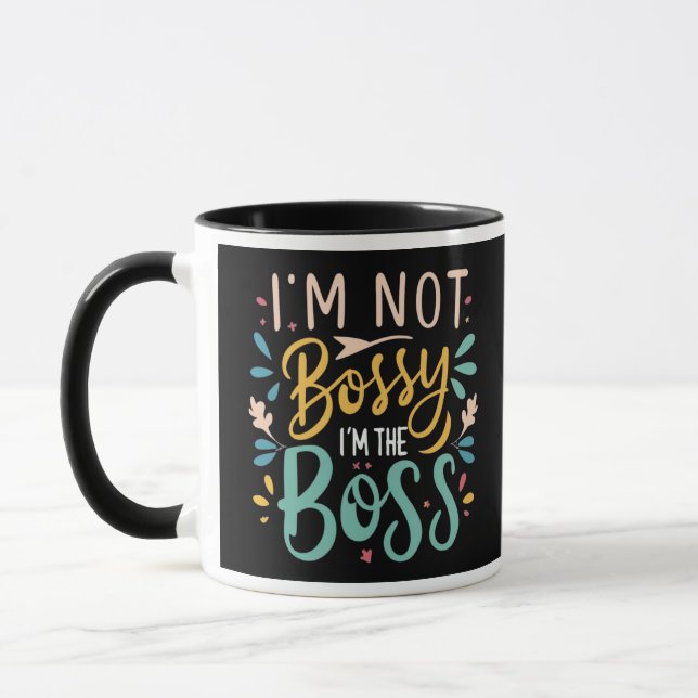 Bold Cute 'I'm Not Bossy' Gift Mug for Female Boss (Left)