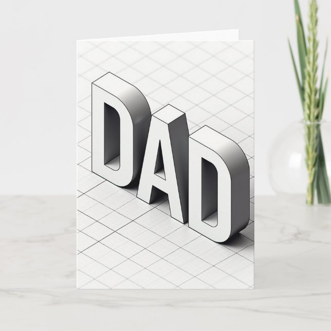 Bold Dad Isometric Art Card (Front)
