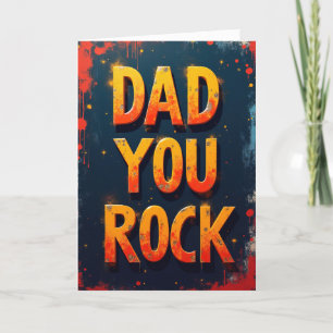 Bold Dad You Rock Fathers Day Modern Design Holiday Card