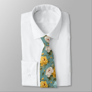 Bold Dads Fathers Day Gifts Peonies Flower Tie