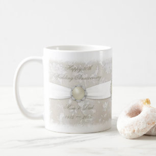 Bold Damask 30th Wedding Anniversary Coffee Mug
