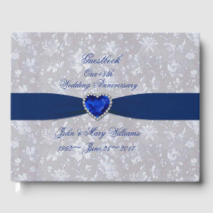 Bold Damask 45th Wedding Anniversary Guestbook