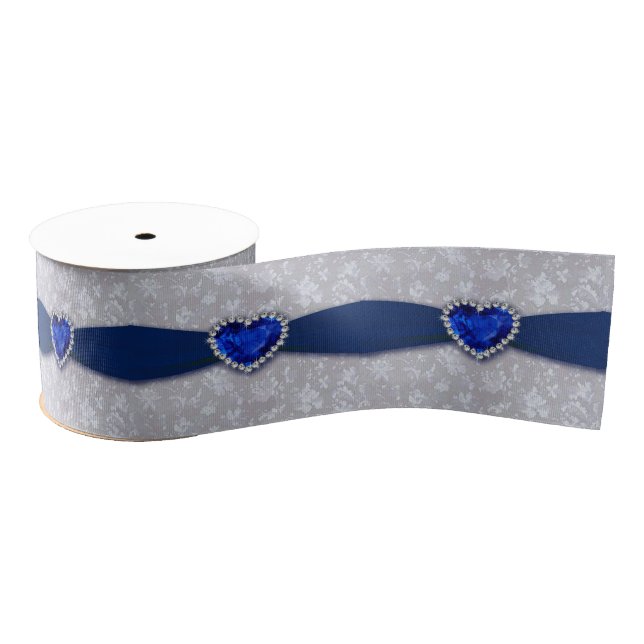 Bold Damask 45th Wedding Anniversary Ribbon Grosgrain Ribbon (Spool)