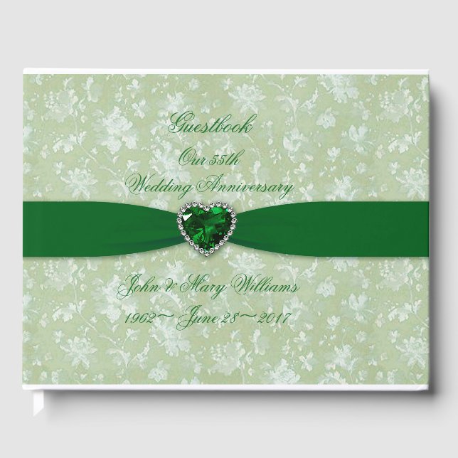 Bold Damask 55th Anniversary Guestbook (Front)