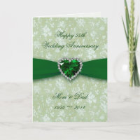 Bold Damask 55th Wedding Anniversary Card