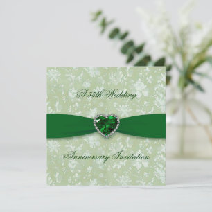 Bold Damask 55th Wedding Anniversary Square Invite