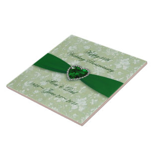 Bold Damask 55th Wedding Anniversary Tile