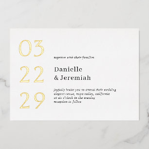 Bold Date Clean Minimal Elegant Modern Wedding