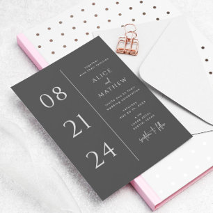bold date minimalist modern wedding invitation