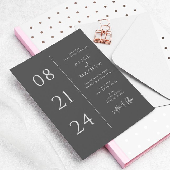 bold date minimalist modern wedding invitation (Creator Uploaded)