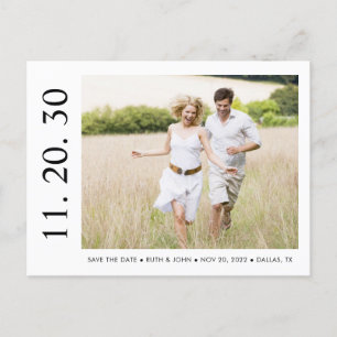 Bold Dates Custom Photo Save the Date Postcard