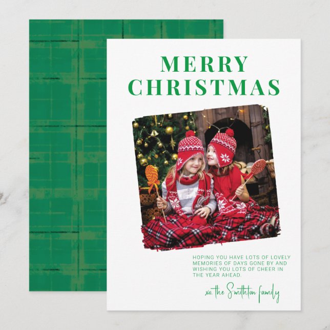Bold Deckled Holiday Message Card (Front/Back)