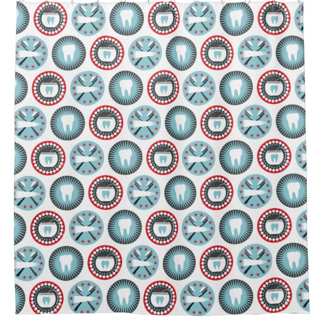 Bold Dentistry Pattern - Dentist Dental Hygienist Shower Curtain (Front)