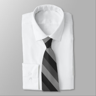 bold diagonal black and grey stripes tie