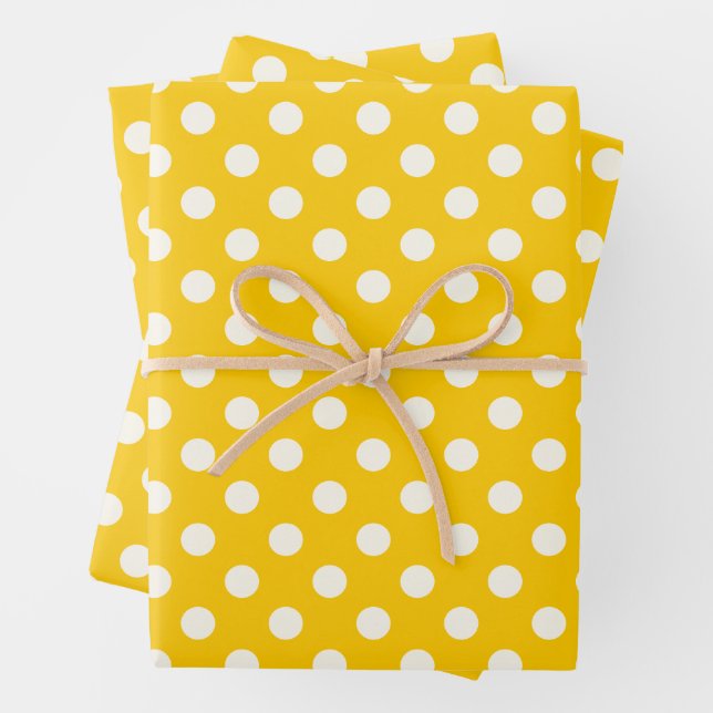 Bold Diagonal Polka Dot Pattern Wrapping Paper Sheet (In situ)