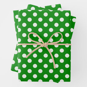 Bold Diagonal Polka Dot Pattern Wrapping Paper Sheet