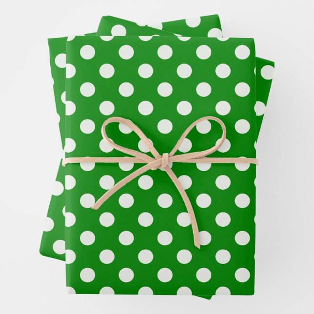 Bold Diagonal Polka Dot Pattern Wrapping Paper Sheet (In situ)