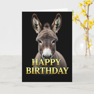 BOLD DISTINCT CLOSEUP DONKEY BIRTHDAY CARD