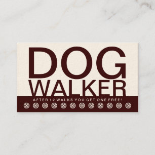 bold DOG WALKER customer loyalty card