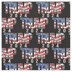 Bold Donald Trump 2024 Patriotic Pattern Fabric