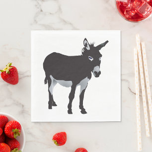 Bold Donkey Silhouette Farm Animal Napkin
