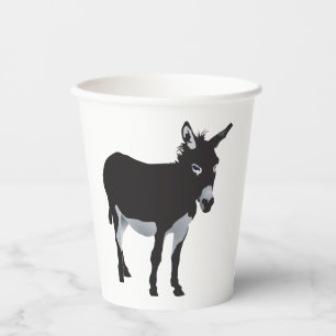 Bold Donkey Silhouette Farm Animal Paper Cups
