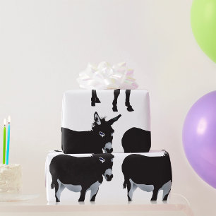 Bold Donkey Silhouette Farm Animal Wrapping Paper