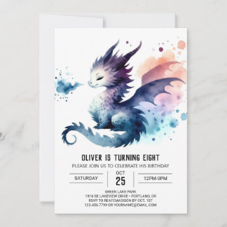 Bold Dragon Birthday Custom Invitation