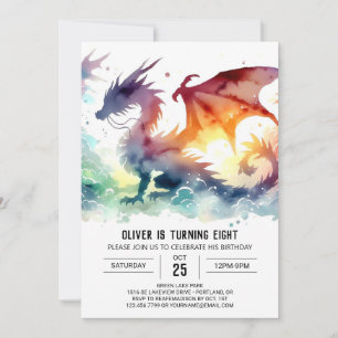 Bold Dragon Birthday DIY Invitation