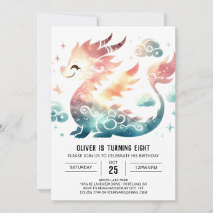 Bold Dragon Birthday Printable Invitation