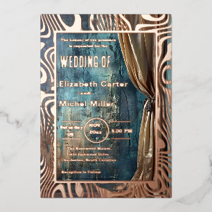 Bold Dramatic Modern Contemporary Foil Invitation