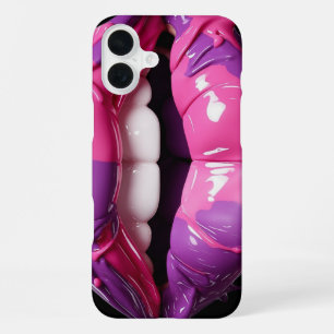 Bold Dripping Lips Vibrant Pink & Purple iPhone 16 Plus Case