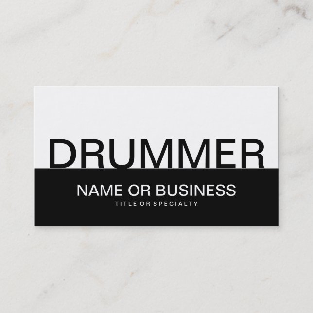 bold DRUMMER Business Card (Front)