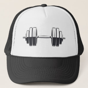 Bold Dumbbell Power – Minimalist Fitness Design Trucker Hat