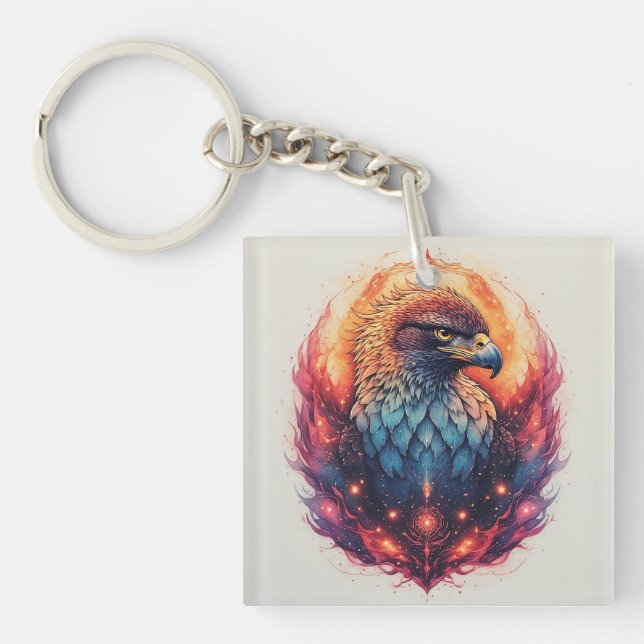 🦅 Bold Eagle Art Sky Spirit Charm 🦅 Key Ring (Front)
