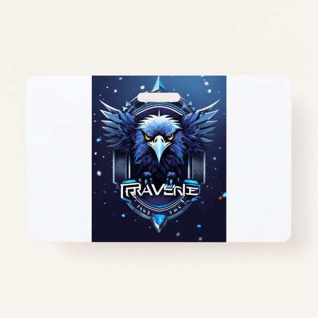 Bold Eagle Logo Badge | Powerful Eagle Head Pin Bu ID Badge (Front)