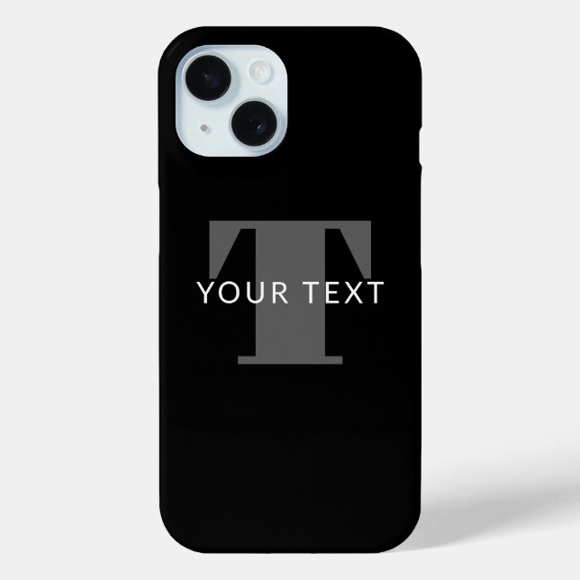 Bold Editable Text | Black White & Grey Case-Mate iPhone Case (Back)