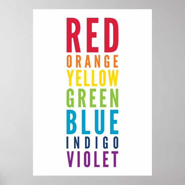 BOLD EDUCATIONAL CLASSROOM rainbow color art chart (Front)