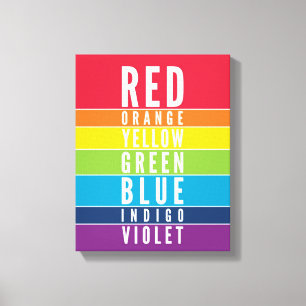 BOLD EDUCATIONAL CLASSROOM rainbow colour art char Canvas Print
