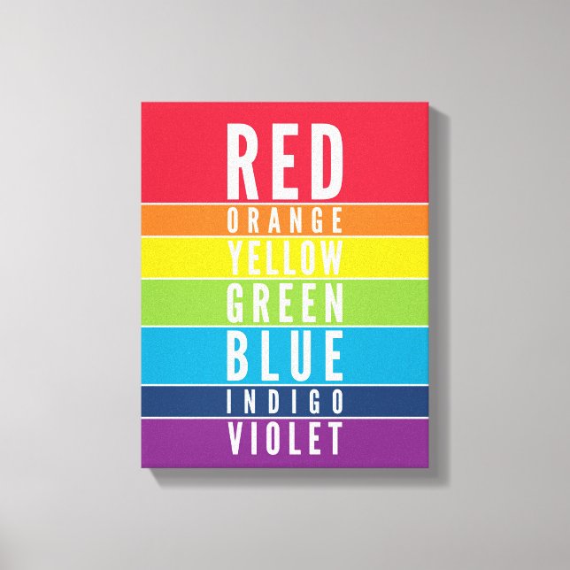 BOLD EDUCATIONAL CLASSROOM rainbow colour art char Canvas Print (Front)