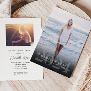 Bold Elegance 2024 Graduation Photo Invitation