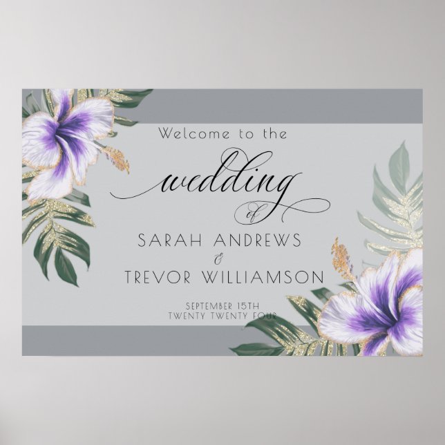 Bold Elegant Amethyst Purple Floral Poster (Front)