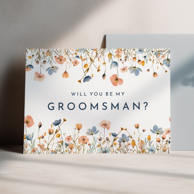 Bold Elegant Floral Groomsman Proposal Card (Creator Uploaded)