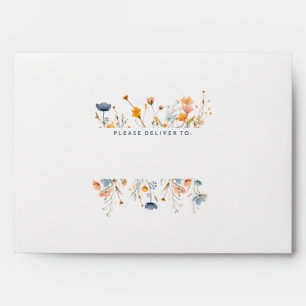 Bold Elegant Floral Wedding Envelope