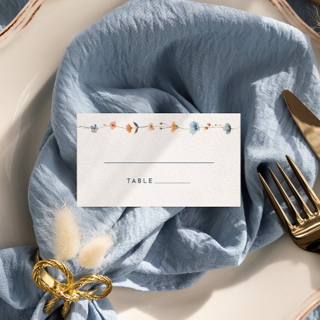 Bold Elegant Floral Wedding Flat Place Card (Creator Uploaded)
